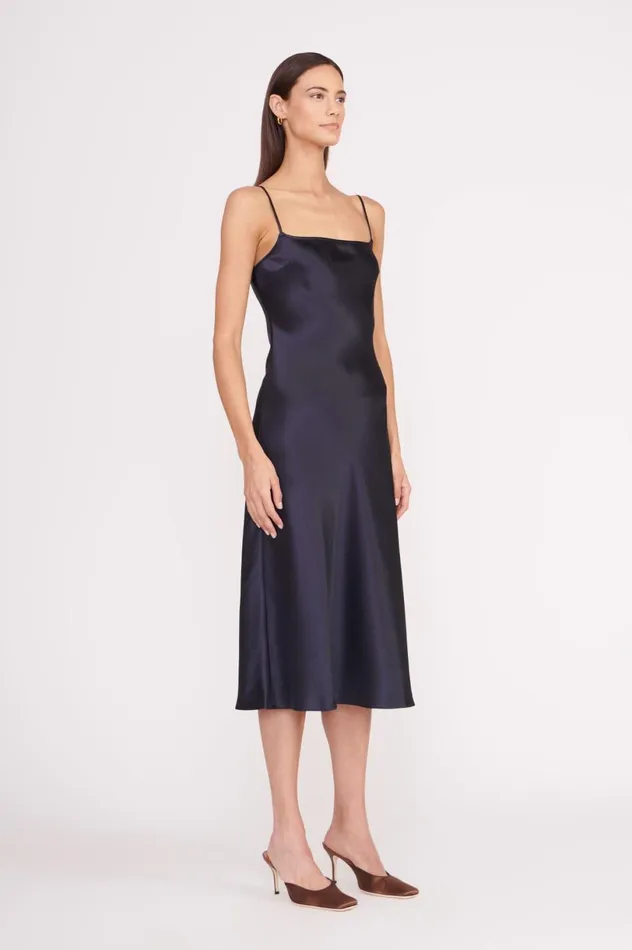 Women Dresses STAUD STAUD MEANDER DRESS NAVY Women Dresses STAUD STAUD MEANDER DRESS NAVY