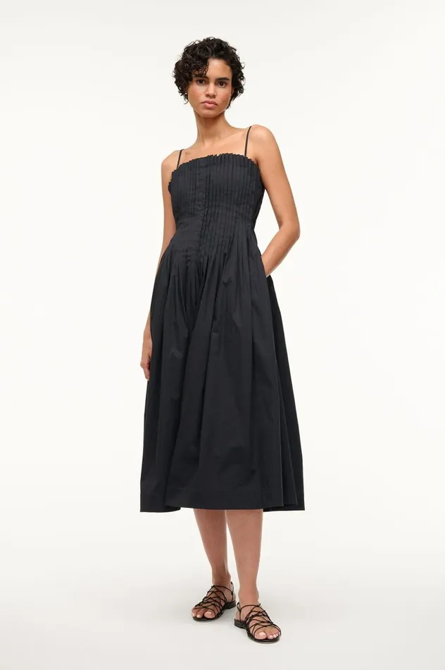 Women Dresses STAUD STAUD MIDI BELLA DRESS BLACK
