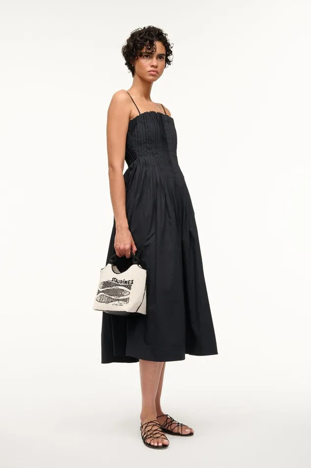 Women Dresses STAUD STAUD MIDI BELLA DRESS BLACK Women Dresses STAUD STAUD MIDI BELLA DRESS BLACK
