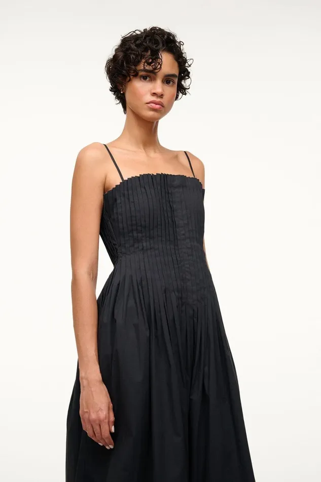 Women Dresses STAUD STAUD MIDI BELLA DRESS BLACK Women Dresses STAUD STAUD MIDI BELLA DRESS BLACK