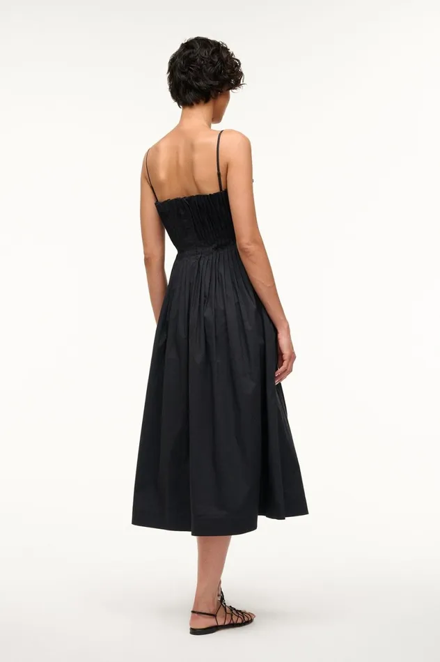 Women Dresses STAUD STAUD MIDI BELLA DRESS BLACK Women Dresses STAUD STAUD MIDI BELLA DRESS BLACK