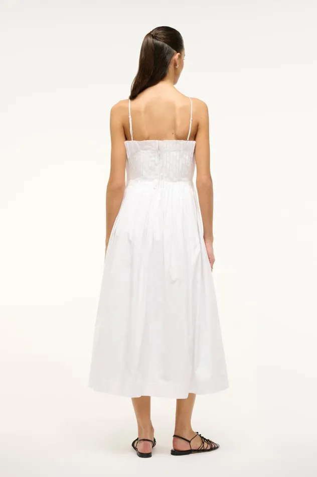 Women Dresses STAUD STAUD MIDI BELLA DRESS WHITE Women Dresses STAUD STAUD MIDI BELLA DRESS WHITE