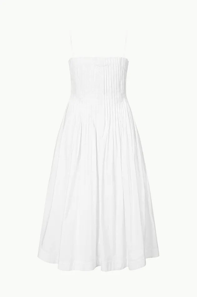 Women Dresses STAUD STAUD MIDI BELLA DRESS WHITE Women Dresses STAUD STAUD MIDI BELLA DRESS WHITE
