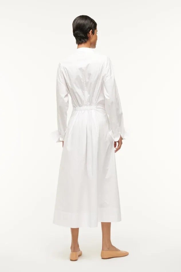 Women Dresses STAUD STAUD MIDI LORENZA DRESS WHITE Women Dresses STAUD STAUD MIDI LORENZA DRESS WHITE