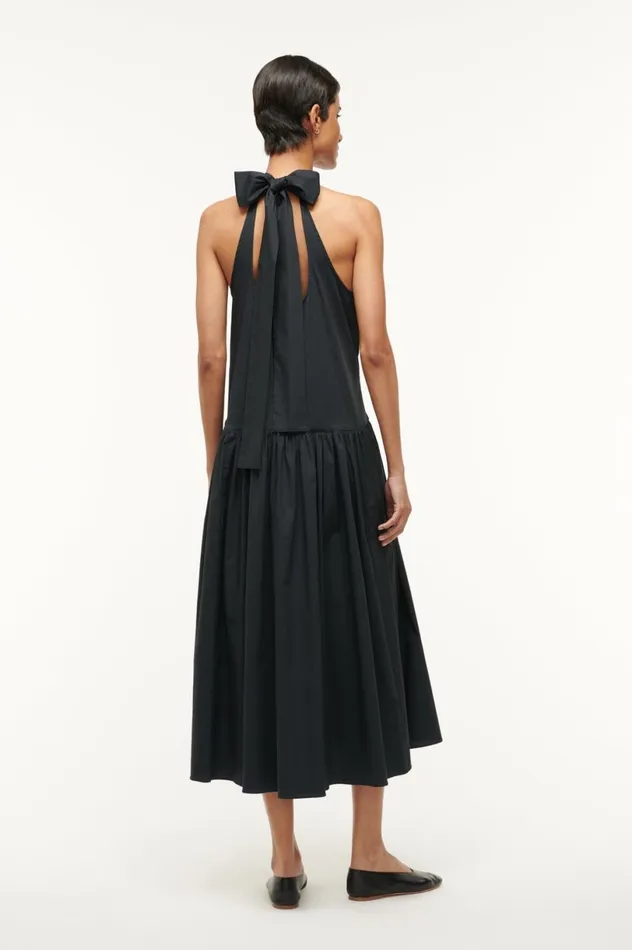 Women Dresses STAUD STAUD MIDI MARLOWE DRESS BLACK Women Dresses STAUD STAUD MIDI MARLOWE DRESS BLACK