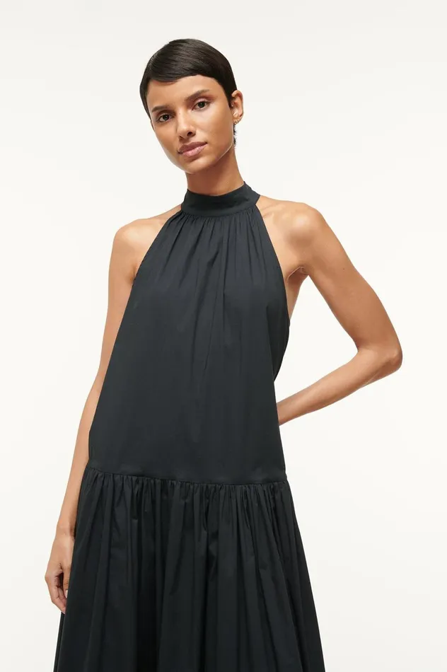 Women Dresses STAUD STAUD MIDI MARLOWE DRESS BLACK Women Dresses STAUD STAUD MIDI MARLOWE DRESS BLACK