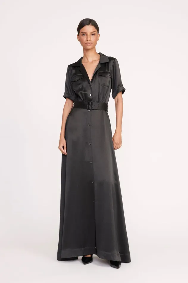 Women Dresses STAUD STAUD MILLIE DRESS BLACK SATIN