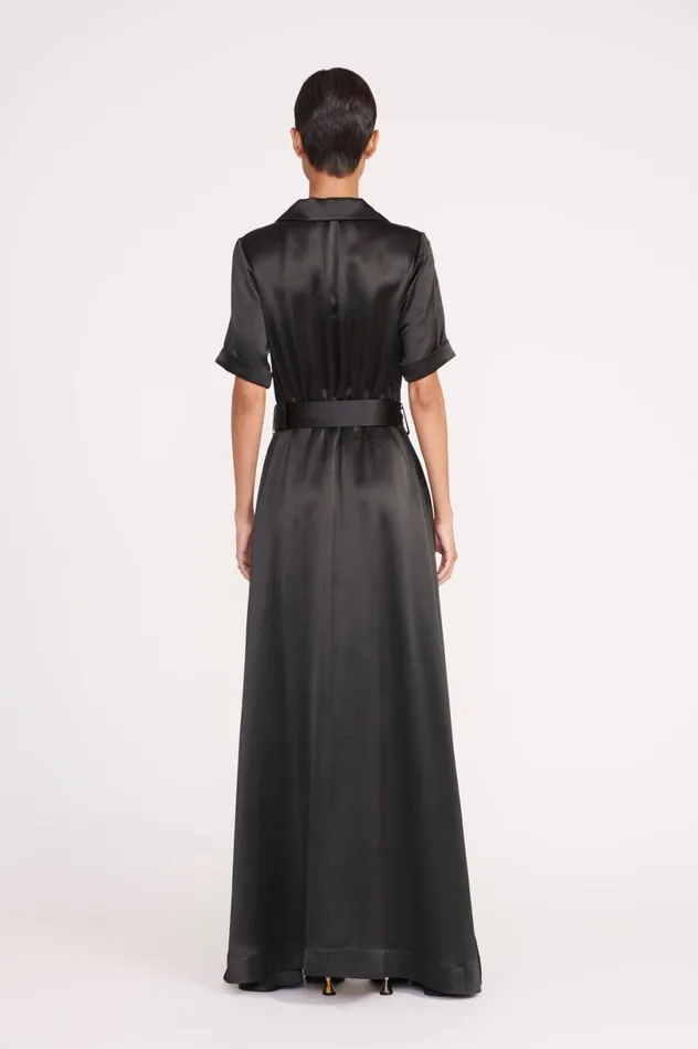 Women Dresses STAUD STAUD MILLIE DRESS BLACK SATIN Women Dresses STAUD STAUD MILLIE DRESS BLACK SATIN
