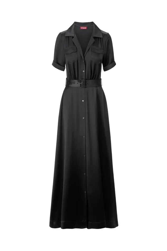 Women Dresses STAUD STAUD MILLIE DRESS BLACK SATIN Women Dresses STAUD STAUD MILLIE DRESS BLACK SATIN