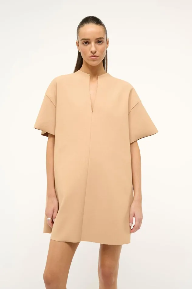Women Dresses STAUD STAUD MINI AMIGONI DRESS FAWN Women Dresses STAUD STAUD MINI AMIGONI DRESS FAWN