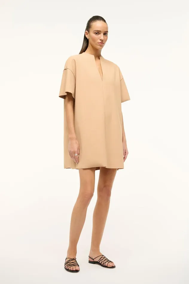 Women Dresses STAUD STAUD MINI AMIGONI DRESS FAWN Women Dresses STAUD STAUD MINI AMIGONI DRESS FAWN