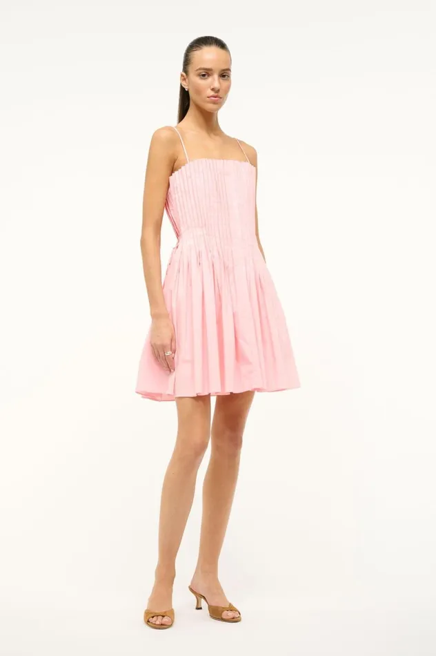 Women Dresses STAUD STAUD MINI BELLA DRESS PEARL PINK Women Dresses STAUD STAUD MINI BELLA DRESS PEARL PINK