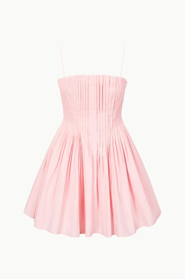 Women Dresses STAUD STAUD MINI BELLA DRESS PEARL PINK Women Dresses STAUD STAUD MINI BELLA DRESS PEARL PINK