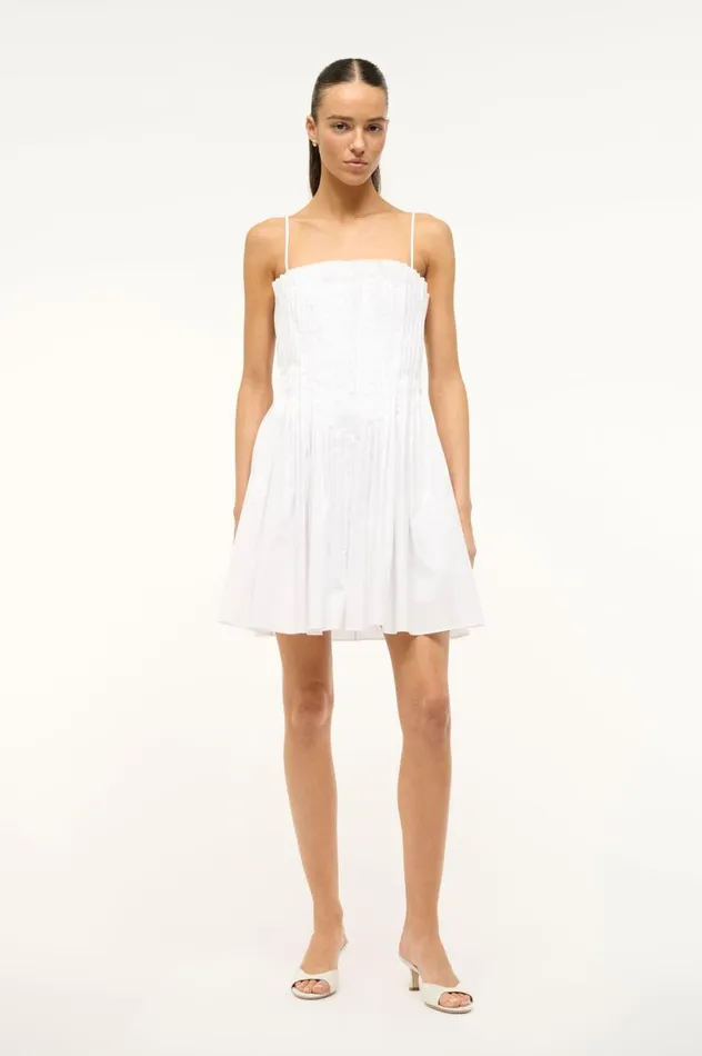 Women Dresses STAUD STAUD MINI BELLA DRESS WHITE