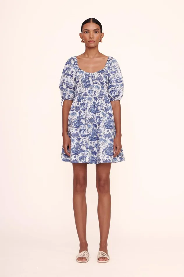 Women Dresses STAUD STAUD MINI FAYE DRESS BLUE TOILE