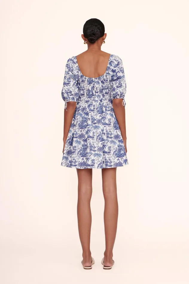 Women Dresses STAUD STAUD MINI FAYE DRESS BLUE TOILE Women Dresses STAUD STAUD MINI FAYE DRESS BLUE TOILE