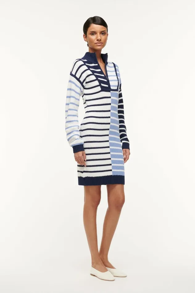 Women Dresses STAUD STAUD MINI HAMPTON DRESS ADRIATIC STRIPE Women Dresses STAUD STAUD MINI HAMPTON DRESS ADRIATIC STRIPE