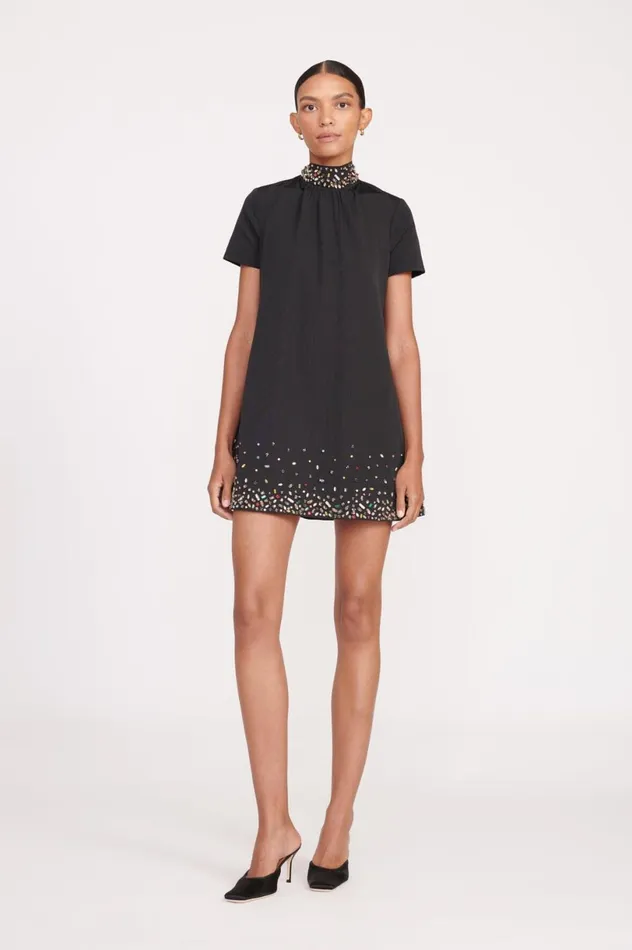 Women Dresses STAUD STAUD MINI ILANA DRESS BLACK SILVER