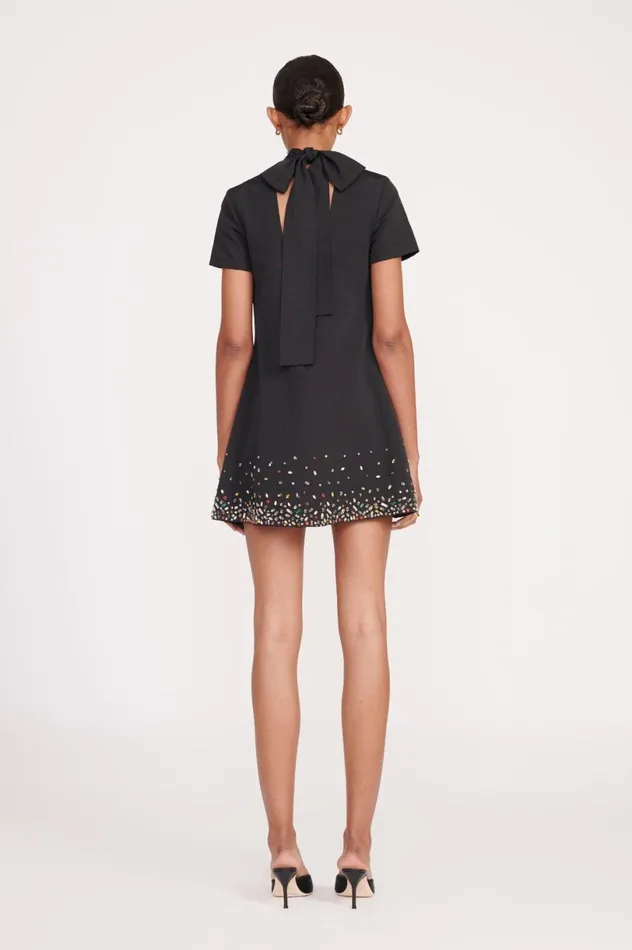 Women Dresses STAUD STAUD MINI ILANA DRESS BLACK SILVER Women Dresses STAUD STAUD MINI ILANA DRESS BLACK SILVER