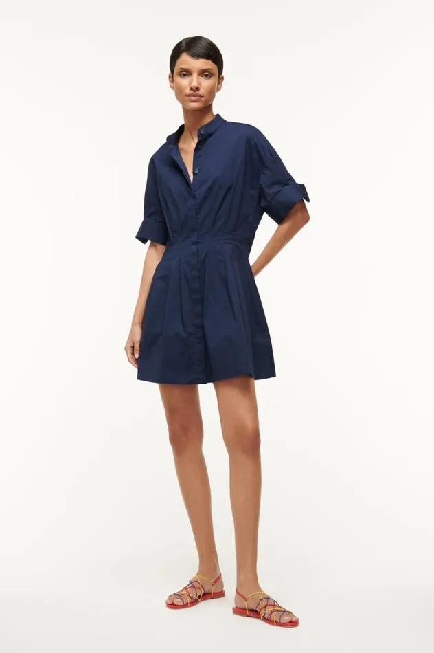 Women Dresses STAUD STAUD MINI LORENZA DRESS NAVY