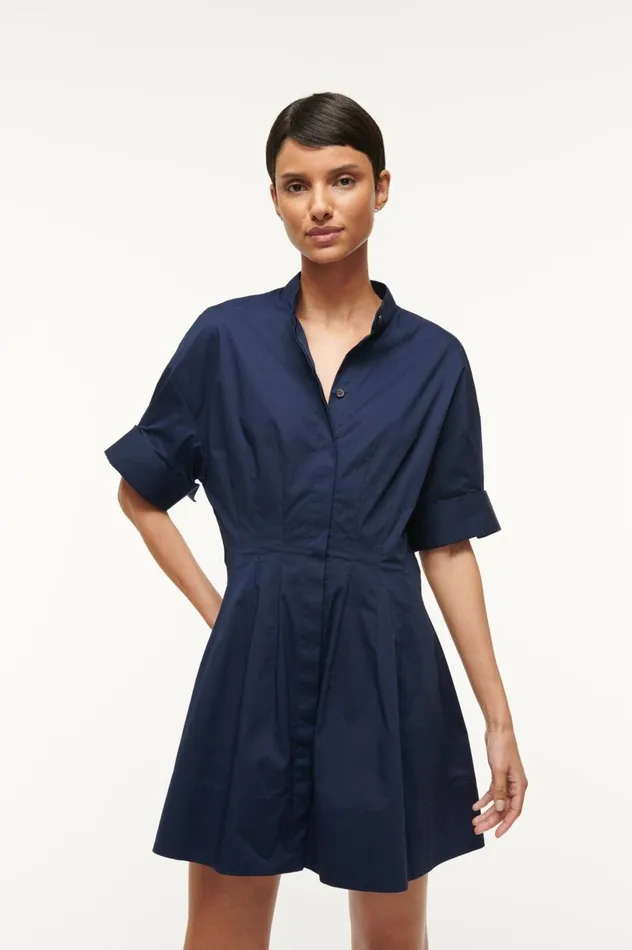 Women Dresses STAUD STAUD MINI LORENZA DRESS NAVY Women Dresses STAUD STAUD MINI LORENZA DRESS NAVY