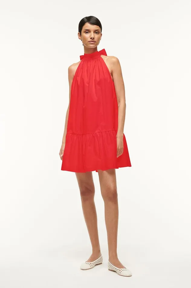 Women Dresses STAUD STAUD MINI MARLOWE DRESS RED ROSE