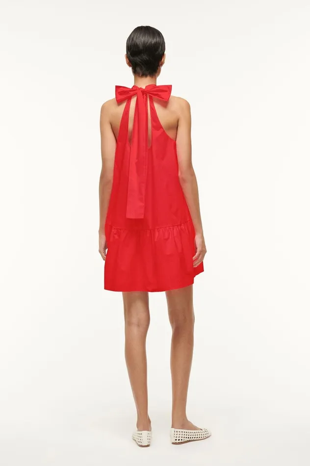 Women Dresses STAUD STAUD MINI MARLOWE DRESS RED ROSE Women Dresses STAUD STAUD MINI MARLOWE DRESS RED ROSE