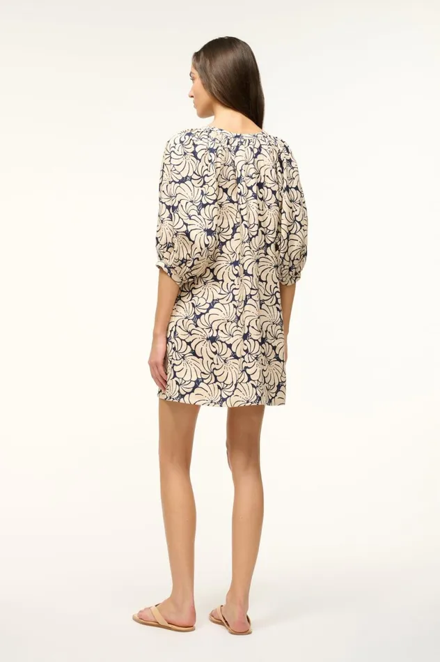 Women Dresses STAUD STAUD MINI VINCENT DRESS NAVY SCALLOP BLOCK PRINT Women Dresses STAUD STAUD MINI VINCENT DRESS NAVY SCALLOP BLOCK PRINT