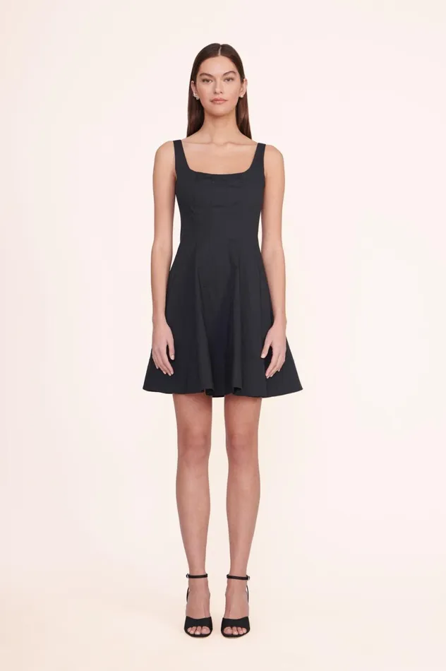 Women Dresses STAUD STAUD MINI WELLS DRESS BLACK