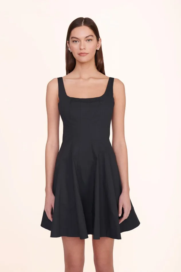Women Dresses STAUD STAUD MINI WELLS DRESS BLACK Women Dresses STAUD STAUD MINI WELLS DRESS BLACK
