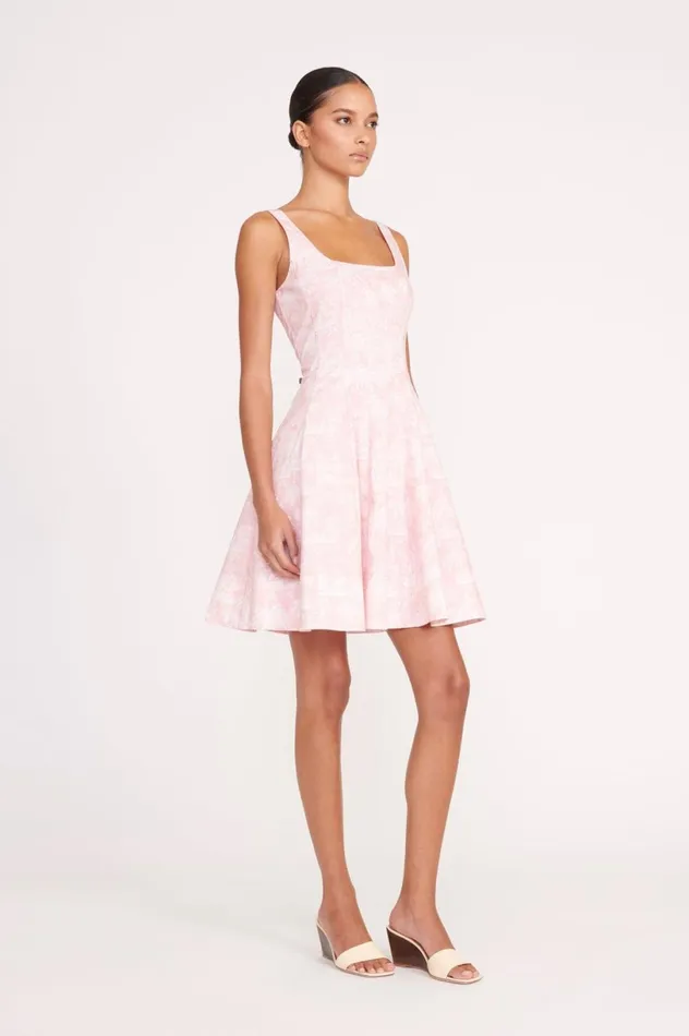 Women Dresses STAUD STAUD MINI WELLS DRESS CHERRY BLOSSOM IVORY TOILE Women Dresses STAUD STAUD MINI WELLS DRESS CHERRY BLOSSOM IVORY TOILE