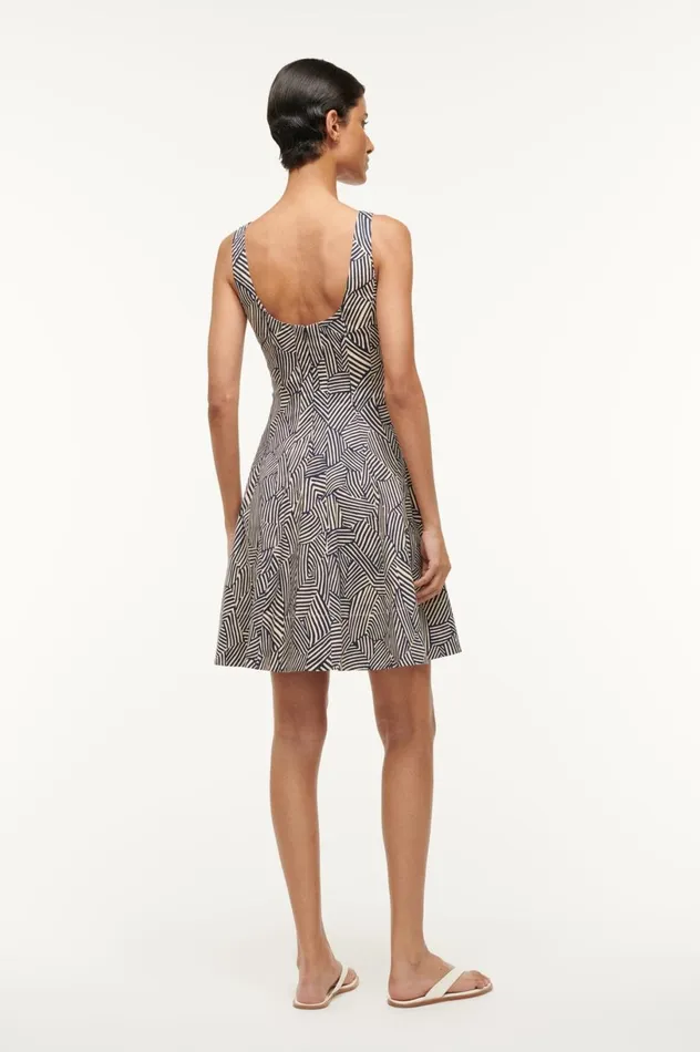 Women Dresses STAUD STAUD MINI WELLS DRESS NAVY MOSAIC Women Dresses STAUD STAUD MINI WELLS DRESS NAVY MOSAIC