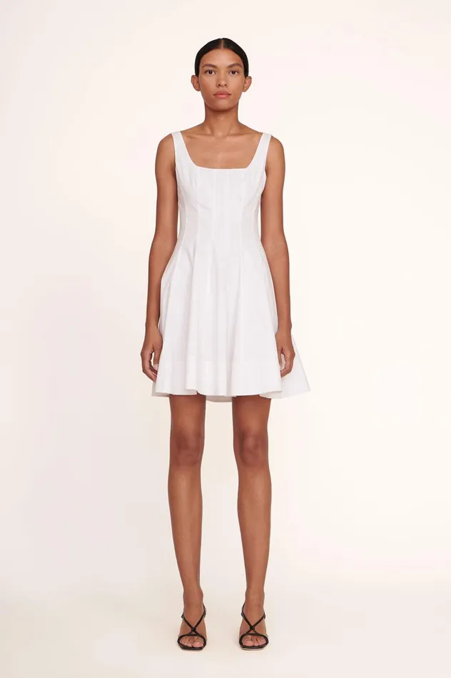 Women Dresses STAUD STAUD MINI WELLS DRESS WHITE