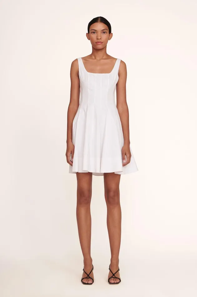 Women Dresses STAUD STAUD MINI WELLS DRESS WHITE Women Dresses STAUD STAUD MINI WELLS DRESS WHITE