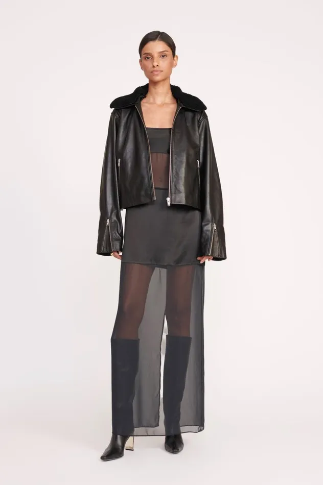 Women Dresses STAUD STAUD MISTY DRESS BLACK Women Dresses STAUD STAUD MISTY DRESS BLACK