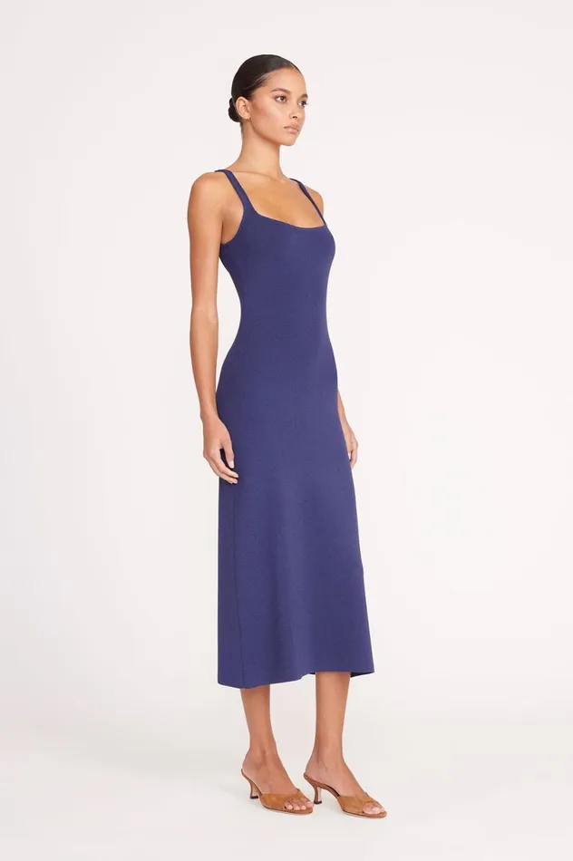 Women Dresses STAUD STAUD PAITYN DRESS NAVY Women Dresses STAUD STAUD PAITYN DRESS NAVY