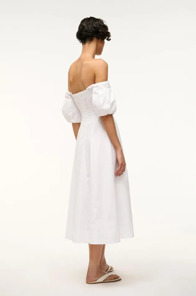 Women Dresses STAUD STAUD PALERMO DRESS WHITE Women Dresses STAUD STAUD PALERMO DRESS WHITE
