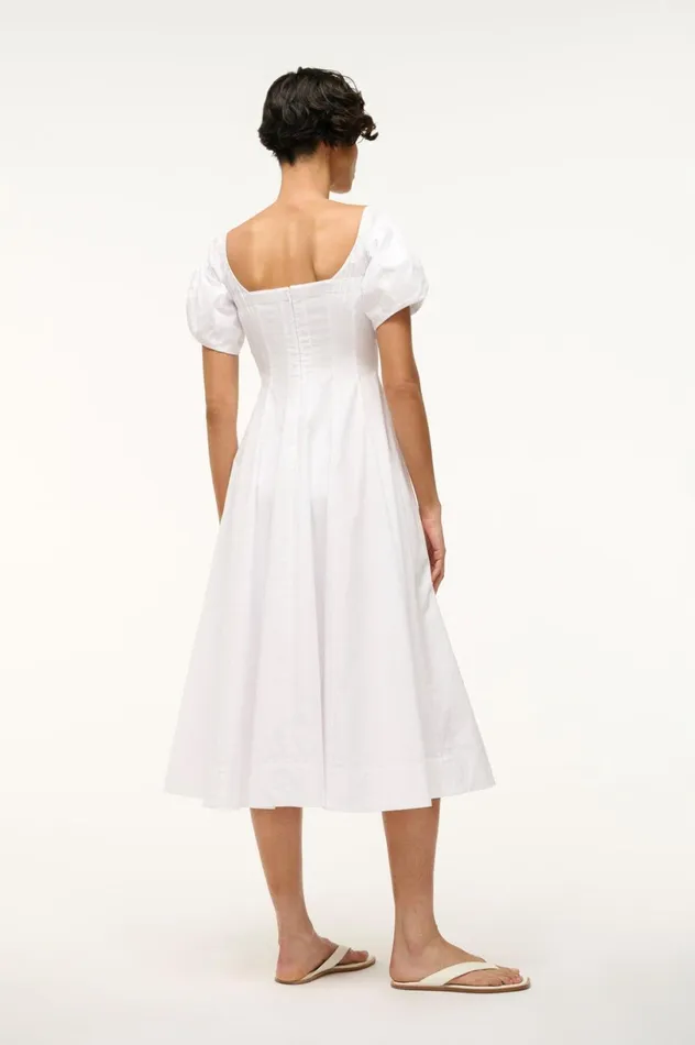 Women Dresses STAUD STAUD PALERMO DRESS WHITE Women Dresses STAUD STAUD PALERMO DRESS WHITE