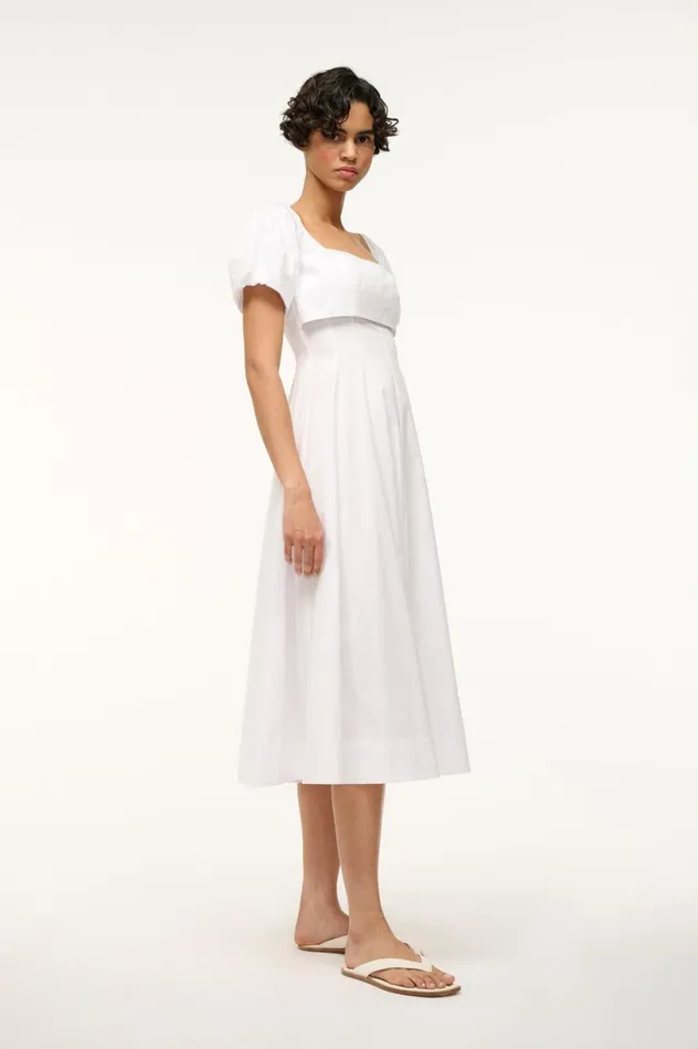 Women Dresses STAUD STAUD PALERMO DRESS WHITE Women Dresses STAUD STAUD PALERMO DRESS WHITE