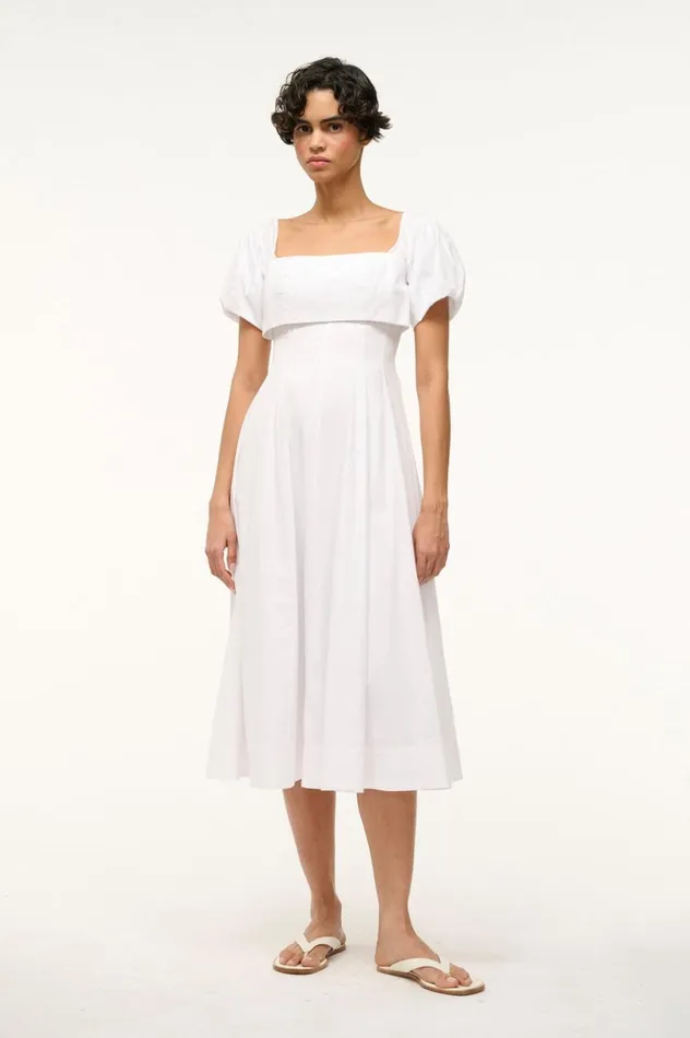 Women Dresses STAUD STAUD PALERMO DRESS WHITE Women Dresses STAUD STAUD PALERMO DRESS WHITE