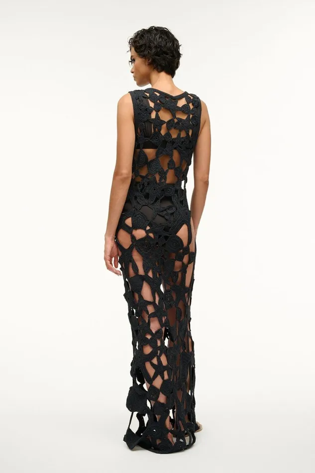 Women Dresses STAUD STAUD PELLEGRINO DRESS BLACK Women Dresses STAUD STAUD PELLEGRINO DRESS BLACK