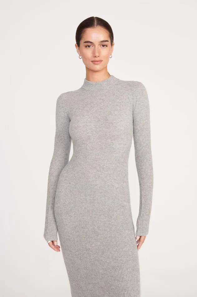Women Dresses STAUD STAUD RAMONA DRESS HEATHER GREY Women Dresses STAUD STAUD RAMONA DRESS HEATHER GREY