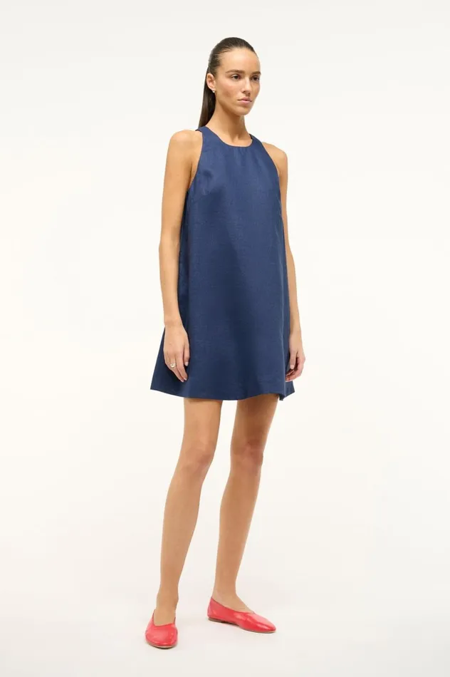 Women Dresses STAUD STAUD SERAFINA DRESS NAVY Women Dresses STAUD STAUD SERAFINA DRESS NAVY