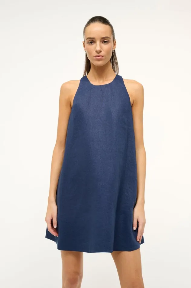 Women Dresses STAUD STAUD SERAFINA DRESS NAVY Women Dresses STAUD STAUD SERAFINA DRESS NAVY