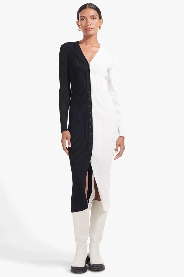 Women Dresses STAUD STAUD SHOKO SWEATER BLACK WHITE