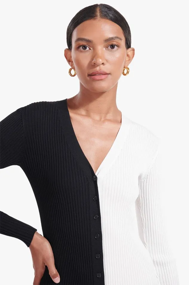Women Dresses STAUD STAUD SHOKO SWEATER BLACK WHITE Women Dresses STAUD STAUD SHOKO SWEATER BLACK WHITE