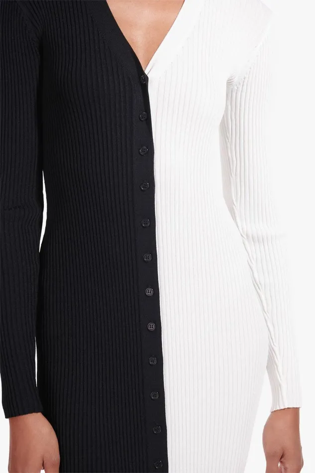 Women Dresses STAUD STAUD SHOKO SWEATER BLACK WHITE Women Dresses STAUD STAUD SHOKO SWEATER BLACK WHITE
