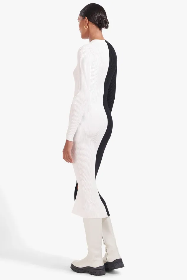 Women Dresses STAUD STAUD SHOKO SWEATER BLACK WHITE Women Dresses STAUD STAUD SHOKO SWEATER BLACK WHITE