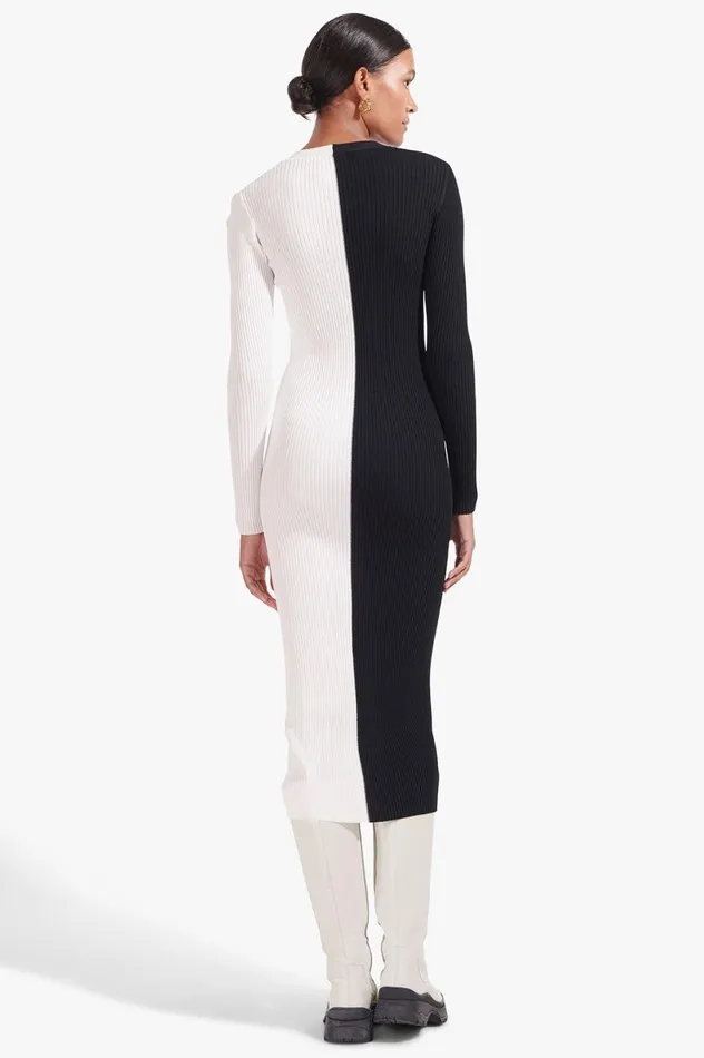 Women Dresses STAUD STAUD SHOKO SWEATER BLACK WHITE Women Dresses STAUD STAUD SHOKO SWEATER BLACK WHITE