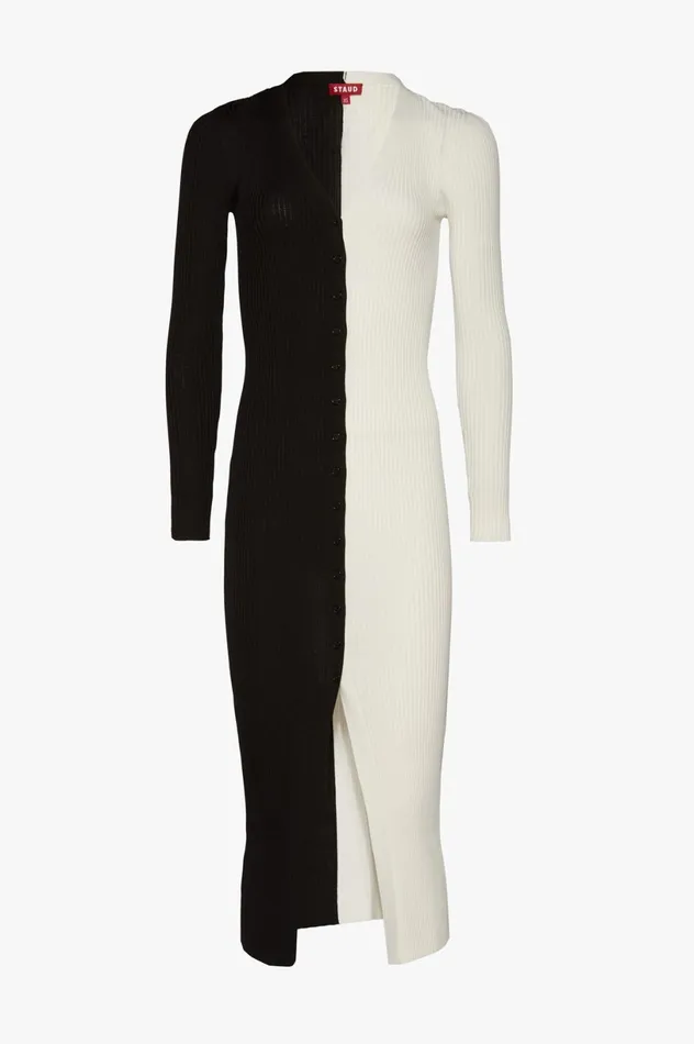 Women Dresses STAUD STAUD SHOKO SWEATER BLACK WHITE Women Dresses STAUD STAUD SHOKO SWEATER BLACK WHITE